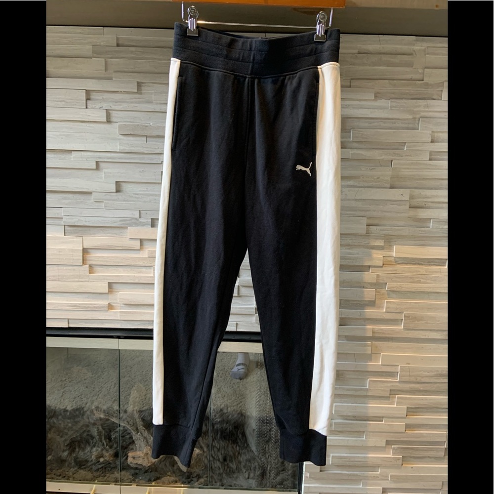 Puma black and white sweat pants